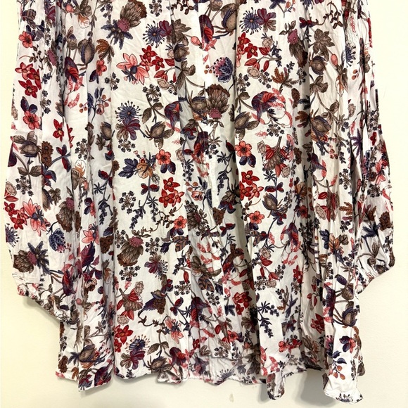 2/$30 Umgee - Multicolor Floral Long Sleeve Tunic Blouse Top - Picture 5 of 8